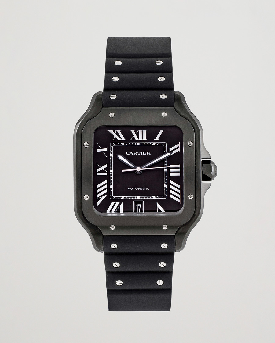 Homme | Cartier Pre-Owned Santos De Cartier Steel WSSA0039 Black | Cartier Pre-Owned | Santos De Cartier Steel WSSA0039 Black