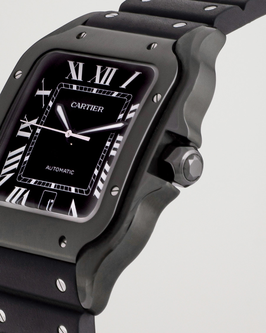 Homme | Cartier Pre-Owned Santos De Cartier Steel WSSA0039 Black | Cartier Pre-Owned | Santos De Cartier Steel WSSA0039 Black