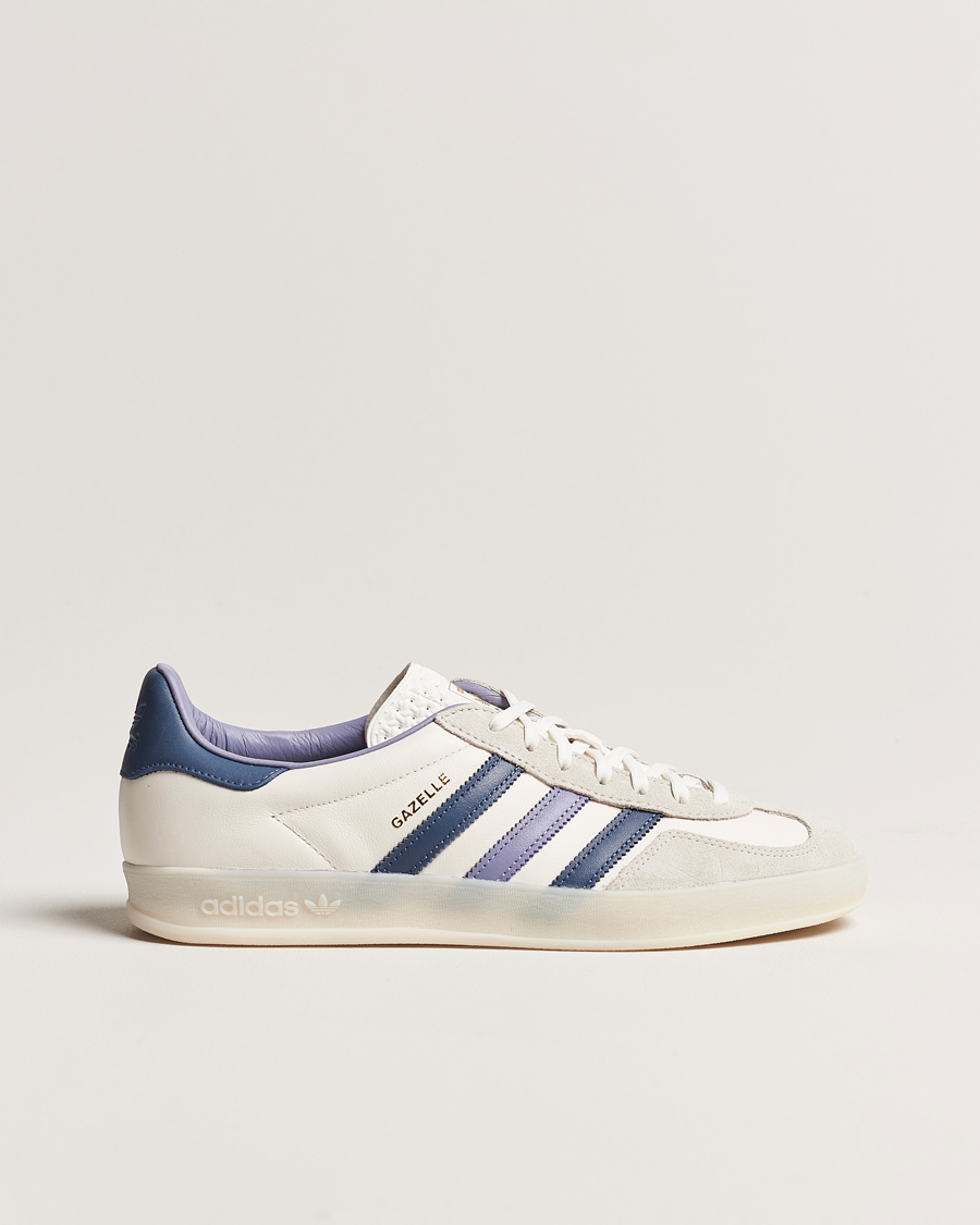 Homme | adidas Originals Gazelle Indoor Sneaker White/Blue | adidas Originals | Gazelle Indoor Sneaker White/Blue