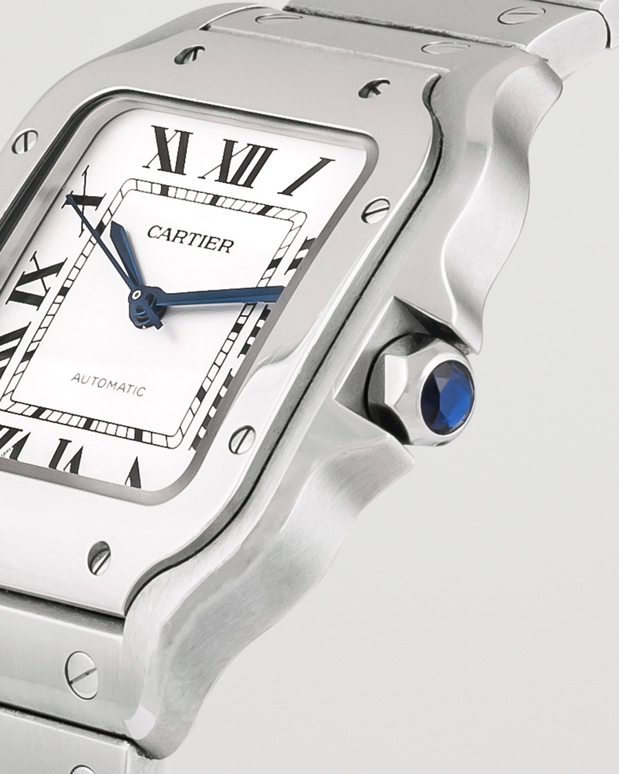 Homme | Cartier Pre-Owned Santos De Cartier Steel WSSA0029 Silver | Cartier Pre-Owned | Santos De Cartier Steel WSSA0029 Silver