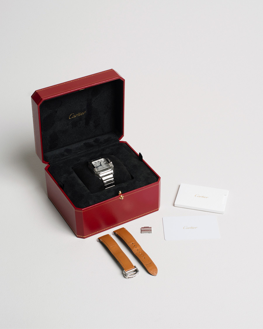 Homme | Cartier Pre-Owned Santos De Cartier Steel WSSA0029 Silver | Cartier Pre-Owned | Santos De Cartier Steel WSSA0029 Silver