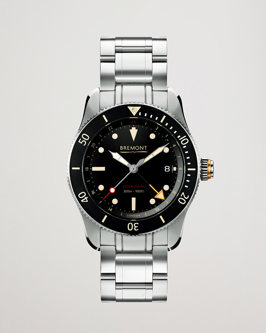 Homme | Bremont Pre-Owned S302 Supermarine GMT 40mm Steel Bracelet Silver | Bremont Pre-Owned | S302 Supermarine GMT 40mm Steel Bracelet Silver