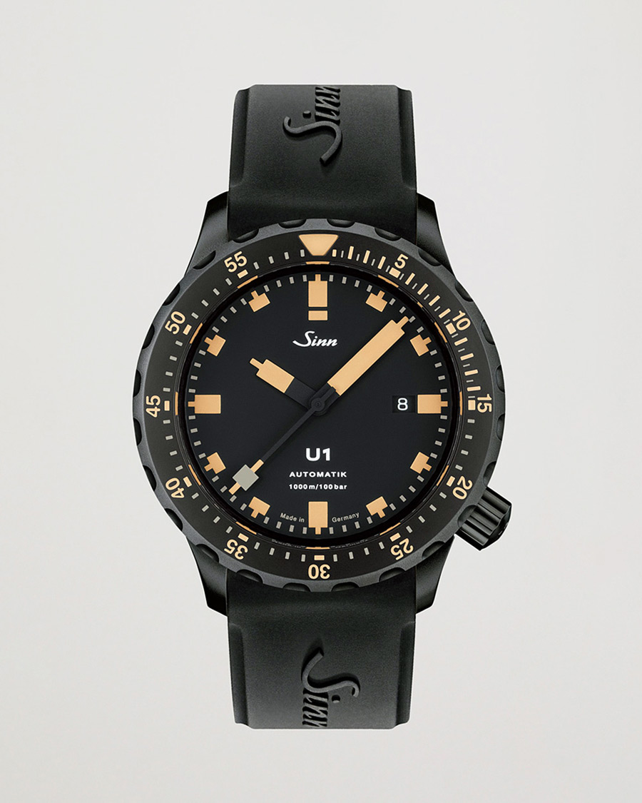 Homme | Sinn Pre-Owned U1 Black Hard Coating Diving Watch Silver | Sinn Pre-Owned | U1 Black Hard Coating Diving Watch Silver