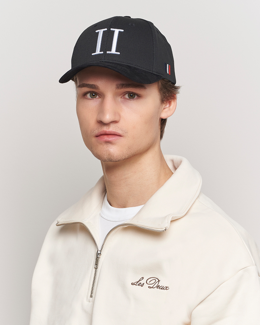 Homme | Bobs Et Casquettes | LES DEUX | Baseball Cap Suede II Black/White