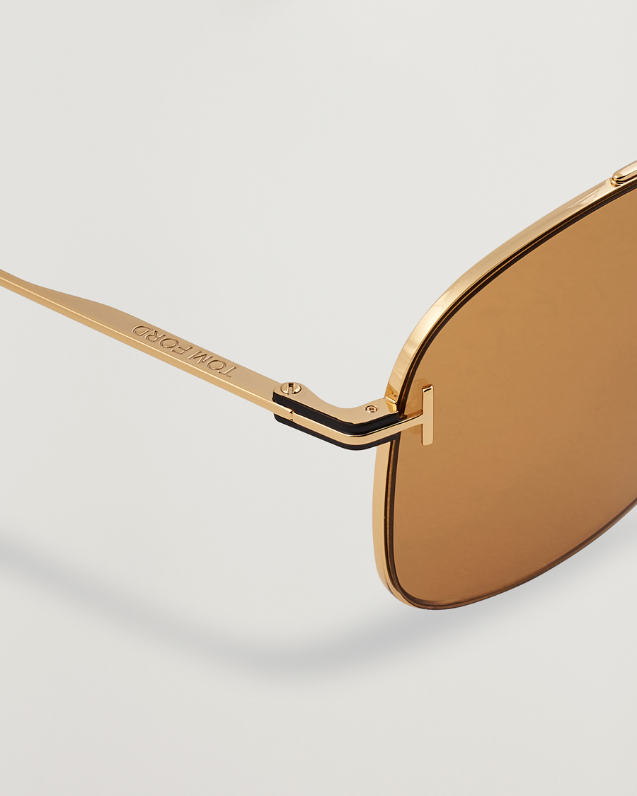 Homme | Lunettes De Soleil | Tom Ford | Jaden FT1017 Metal Sunglasses Gold/Brown