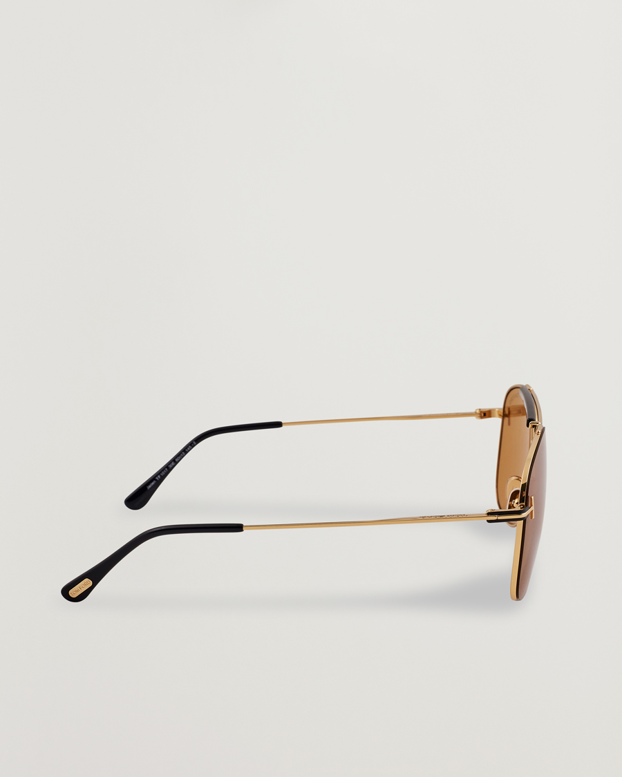 Homme | Lunettes De Soleil | Tom Ford | Jaden FT1017 Metal Sunglasses Gold/Brown