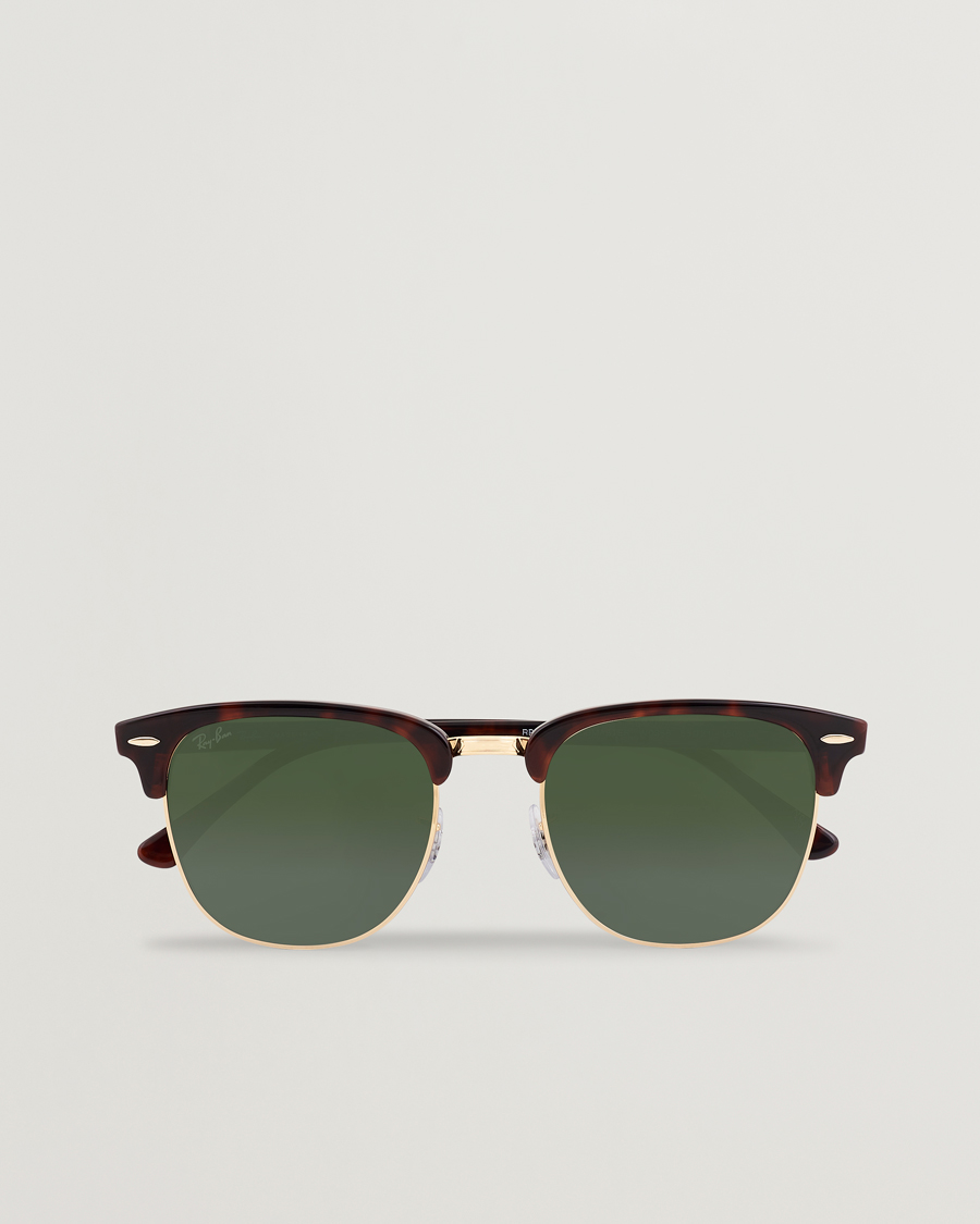 Homme | Lunettes De Soleil | Ray-Ban | Clubmaster Sunglasses Mock Tortoise/Crystal Green