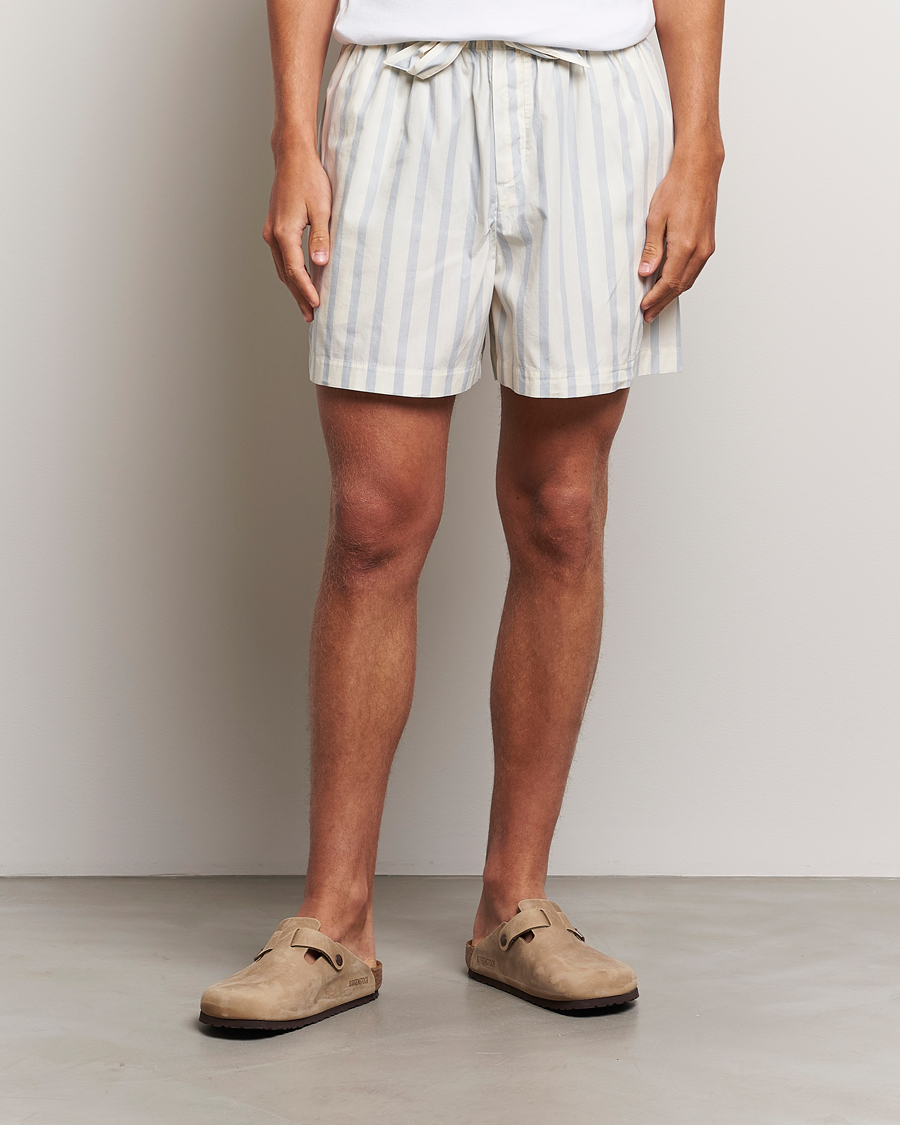 Homme | Peignoirs Et Pyjamas | Tekla | Poplin Pyjama Shorts Needle Stripes