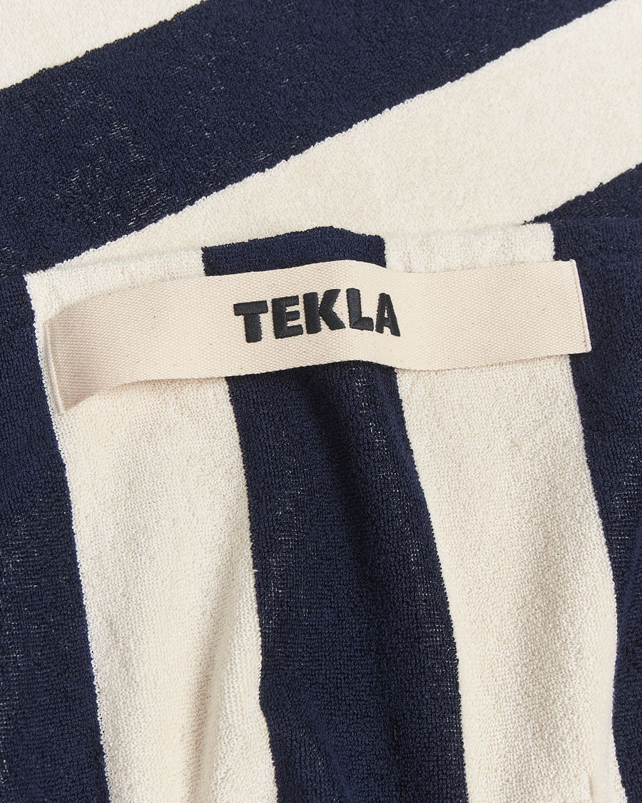Homme | Tekla Organic Terry Beach Towel Navy Stripes | Tekla | Organic Terry Beach Towel Navy Stripes
