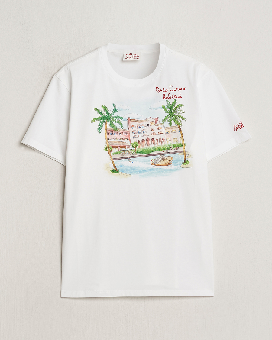 Homme | T-shirts | MC2 Saint Barth | Printed Cotton T-Shirt Porto Cervo