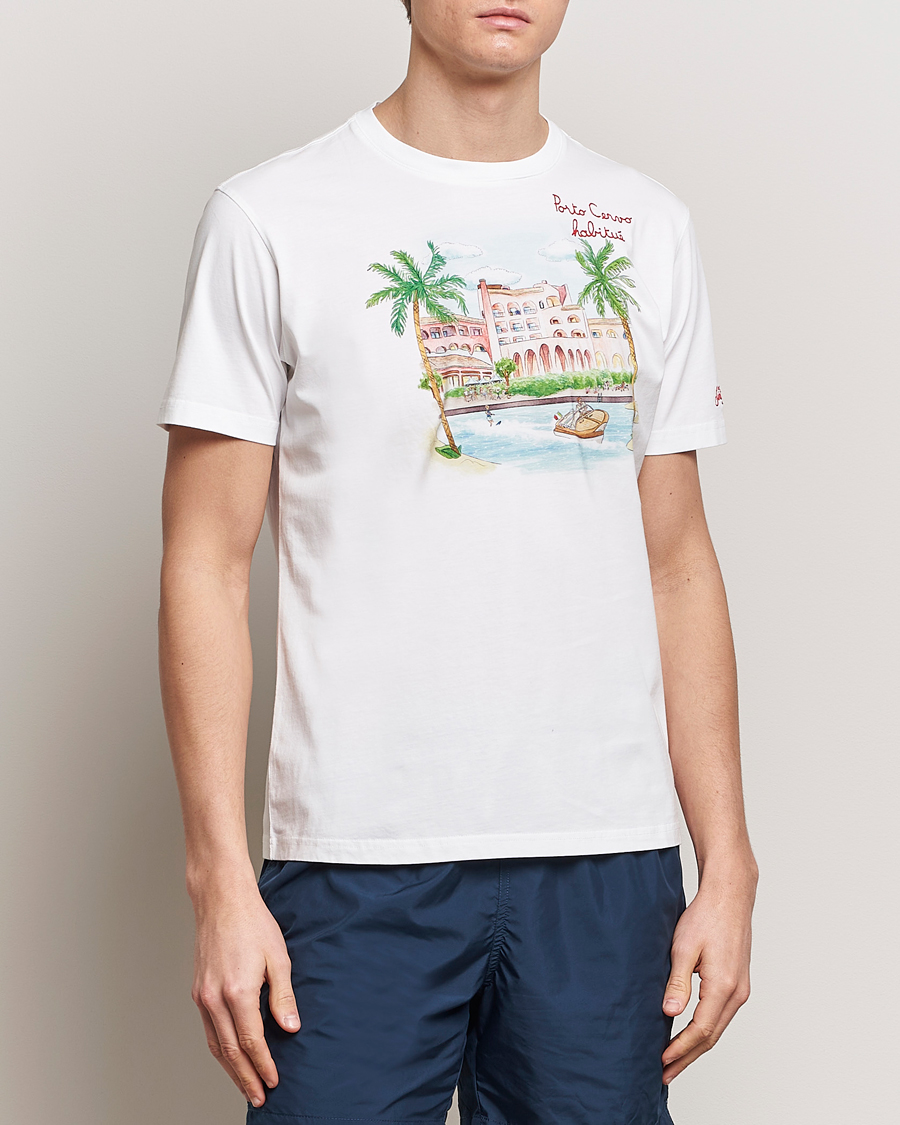 Homme | T-shirts | MC2 Saint Barth | Printed Cotton T-Shirt Porto Cervo