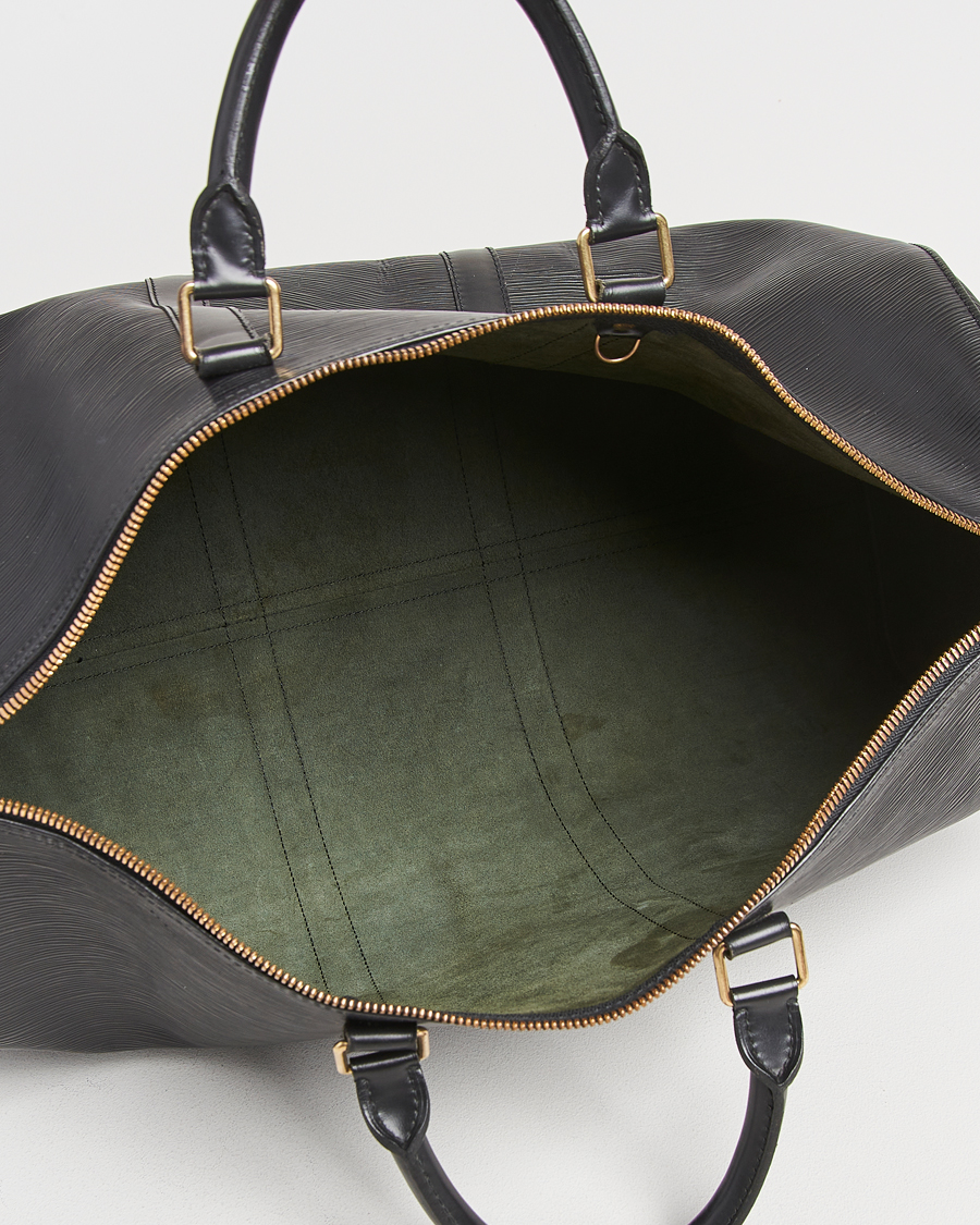 Homme | Louis Vuitton Pre-Owned Keepall 50 EPI Leather Bag Black | Louis Vuitton Pre-Owned | Keepall 50 EPI Leather Bag Black