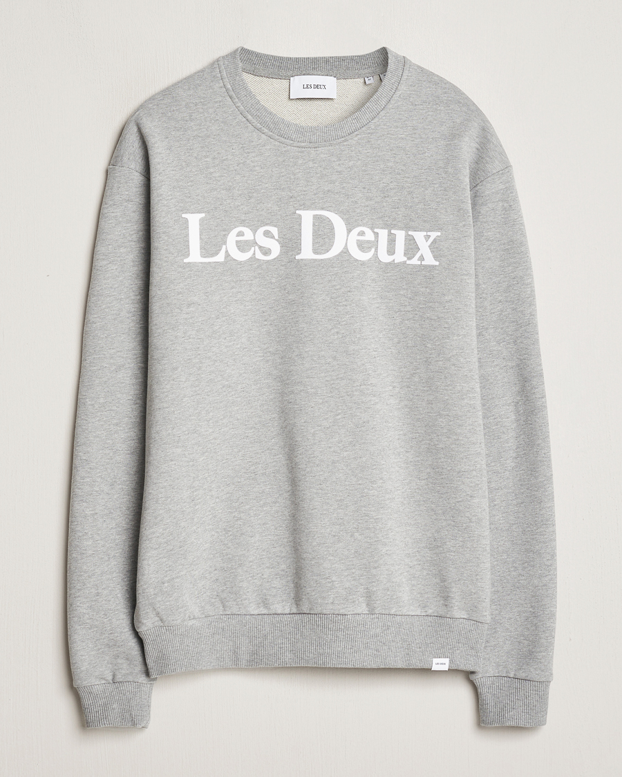 Homme | Pulls Et Tricots | LES DEUX | Charles Logo Sweatshirt Light Grey Melange