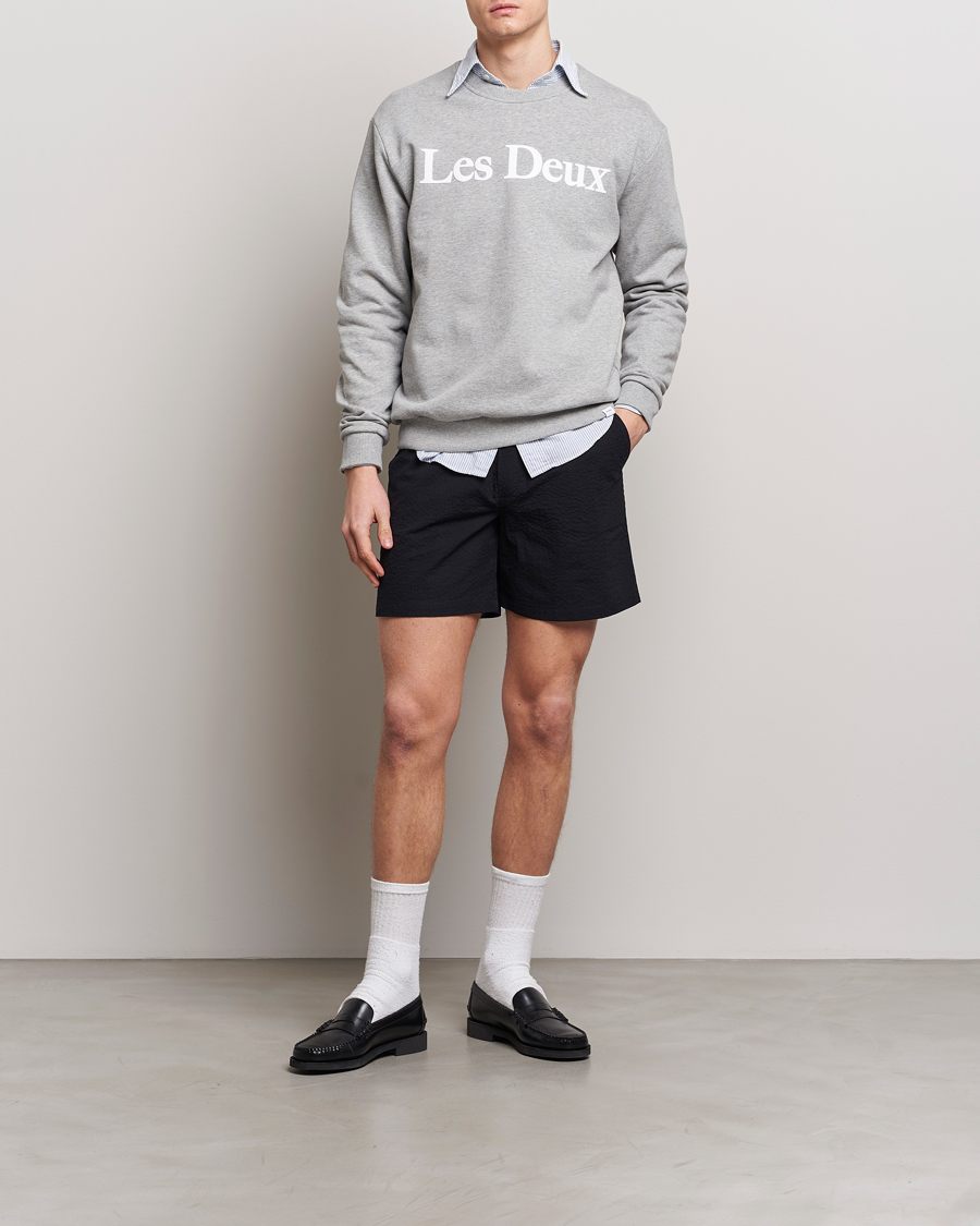 Homme | Pulls Et Tricots | LES DEUX | Charles Logo Sweatshirt Light Grey Melange