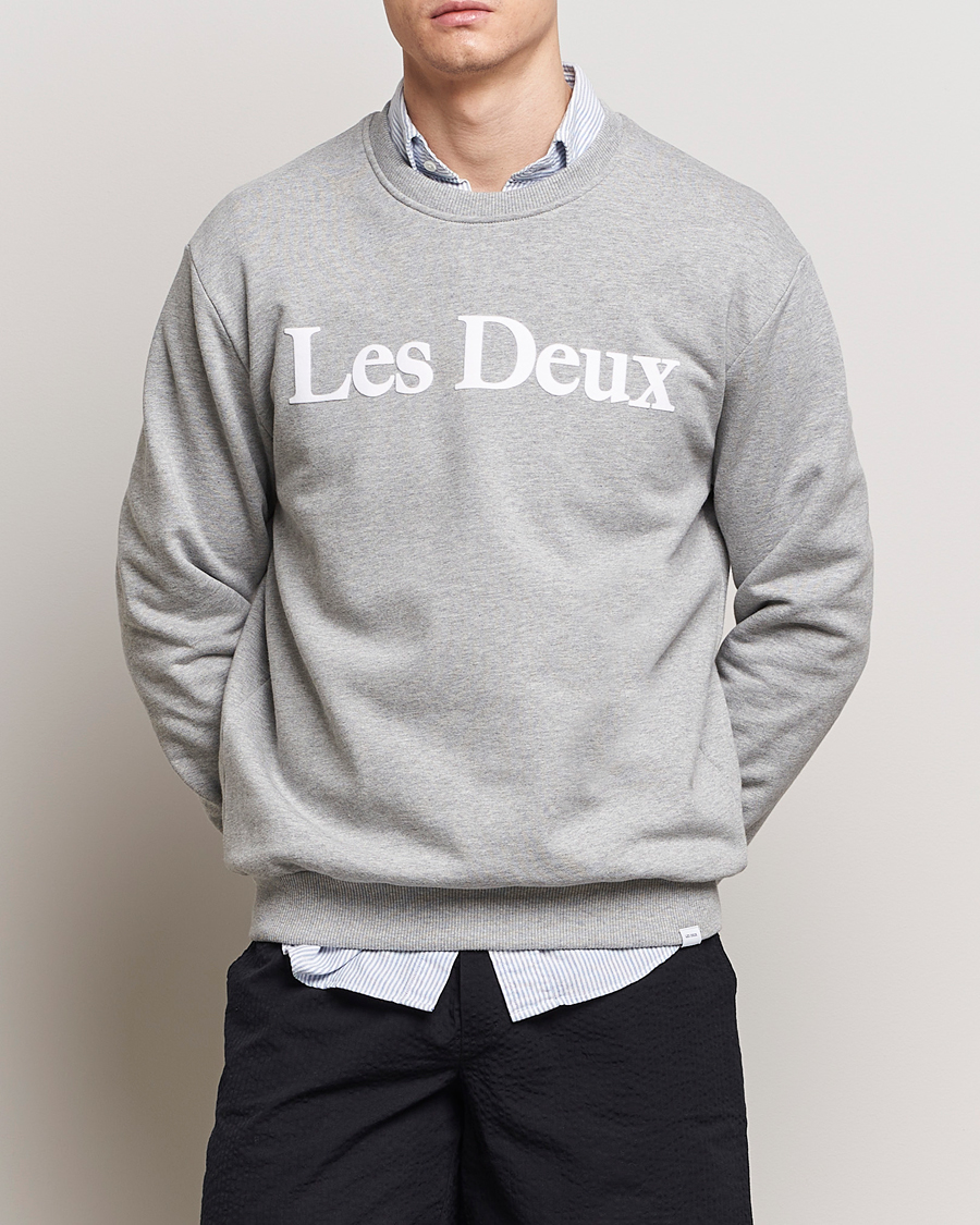Homme | Pulls Et Tricots | LES DEUX | Charles Logo Sweatshirt Light Grey Melange