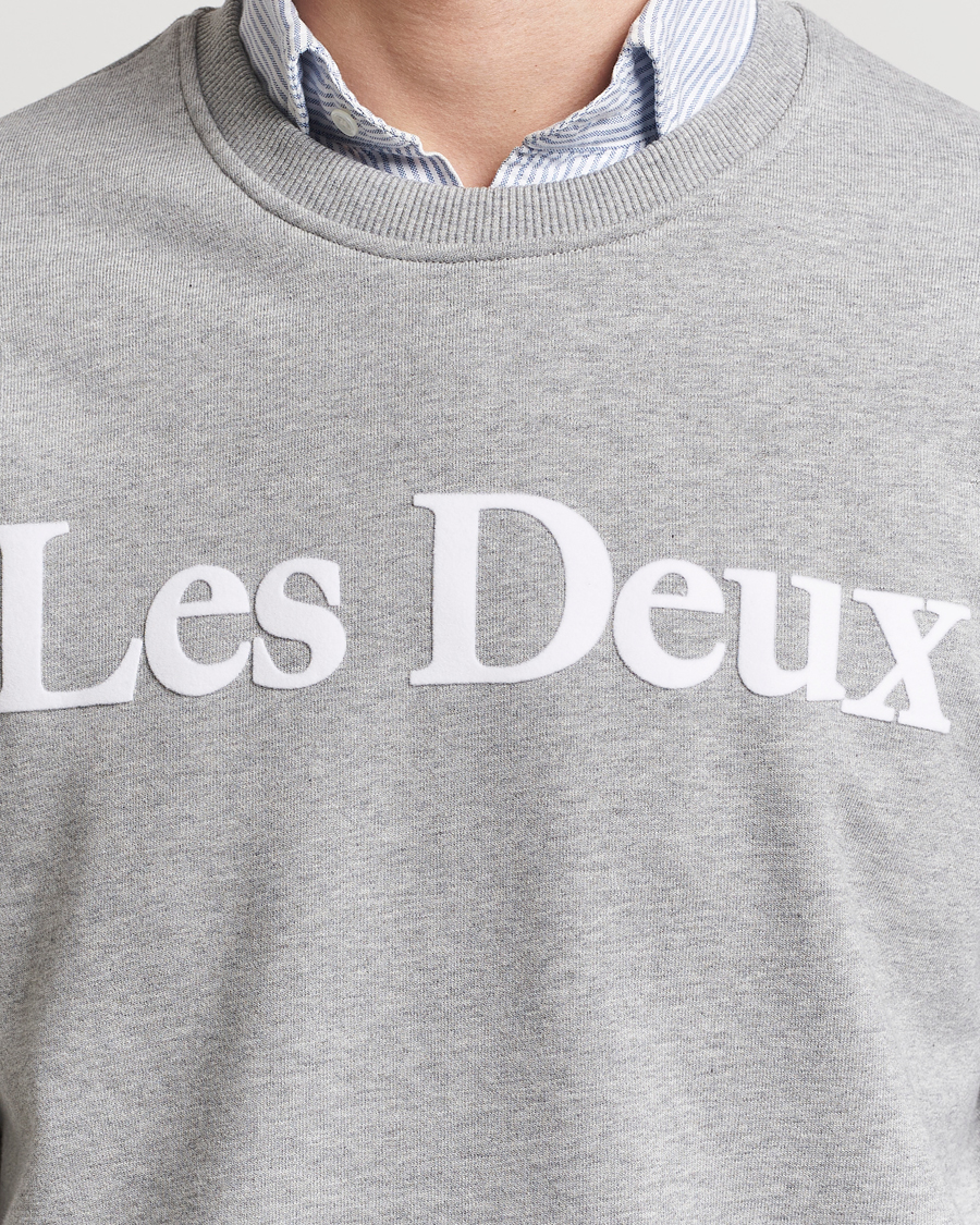 Homme | Pulls Et Tricots | LES DEUX | Charles Logo Sweatshirt Light Grey Melange