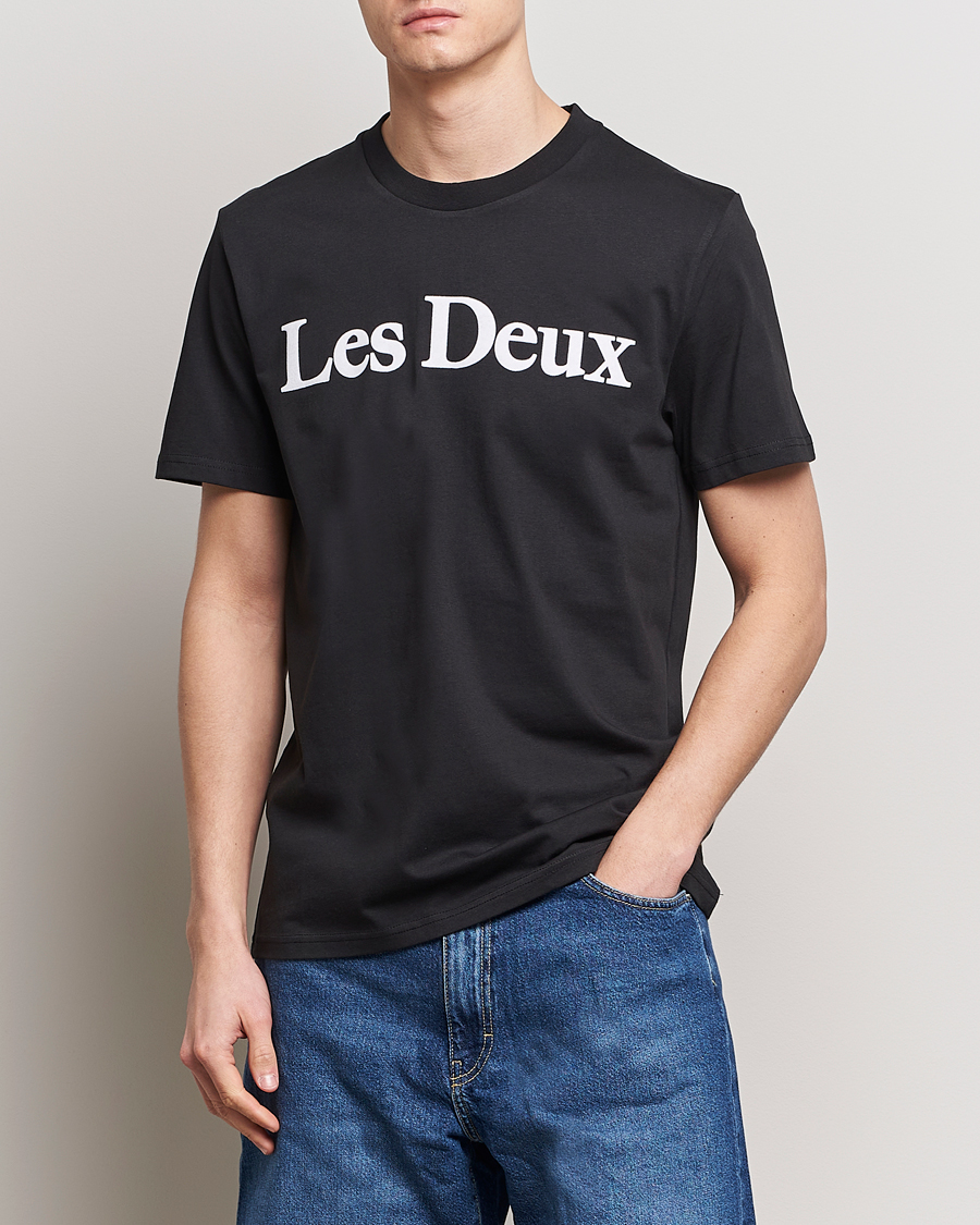 Homme | Nouveautés | LES DEUX | Charles Logo T-Shirt Black