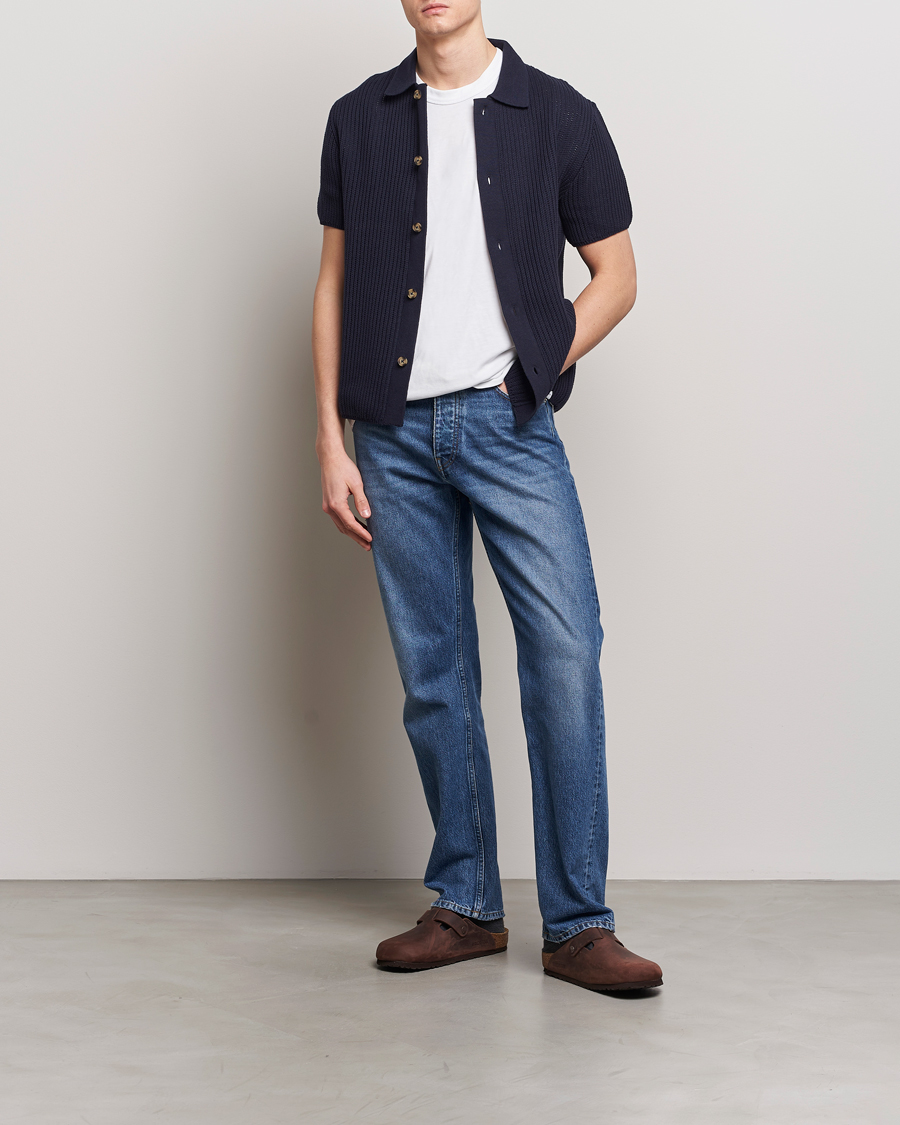 Homme | Chemises | LES DEUX | Gustavo Knitted Shirt Dark Navy