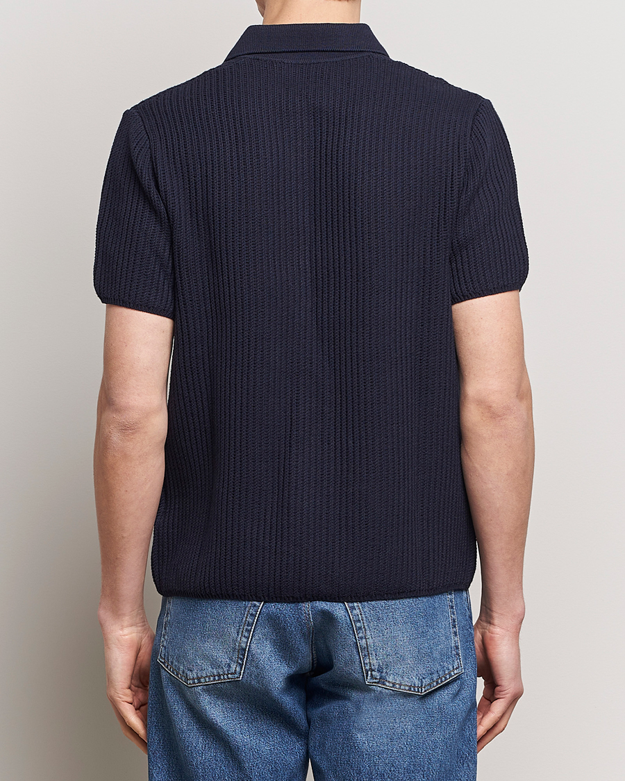 Homme | Chemises | LES DEUX | Gustavo Knitted Shirt Dark Navy