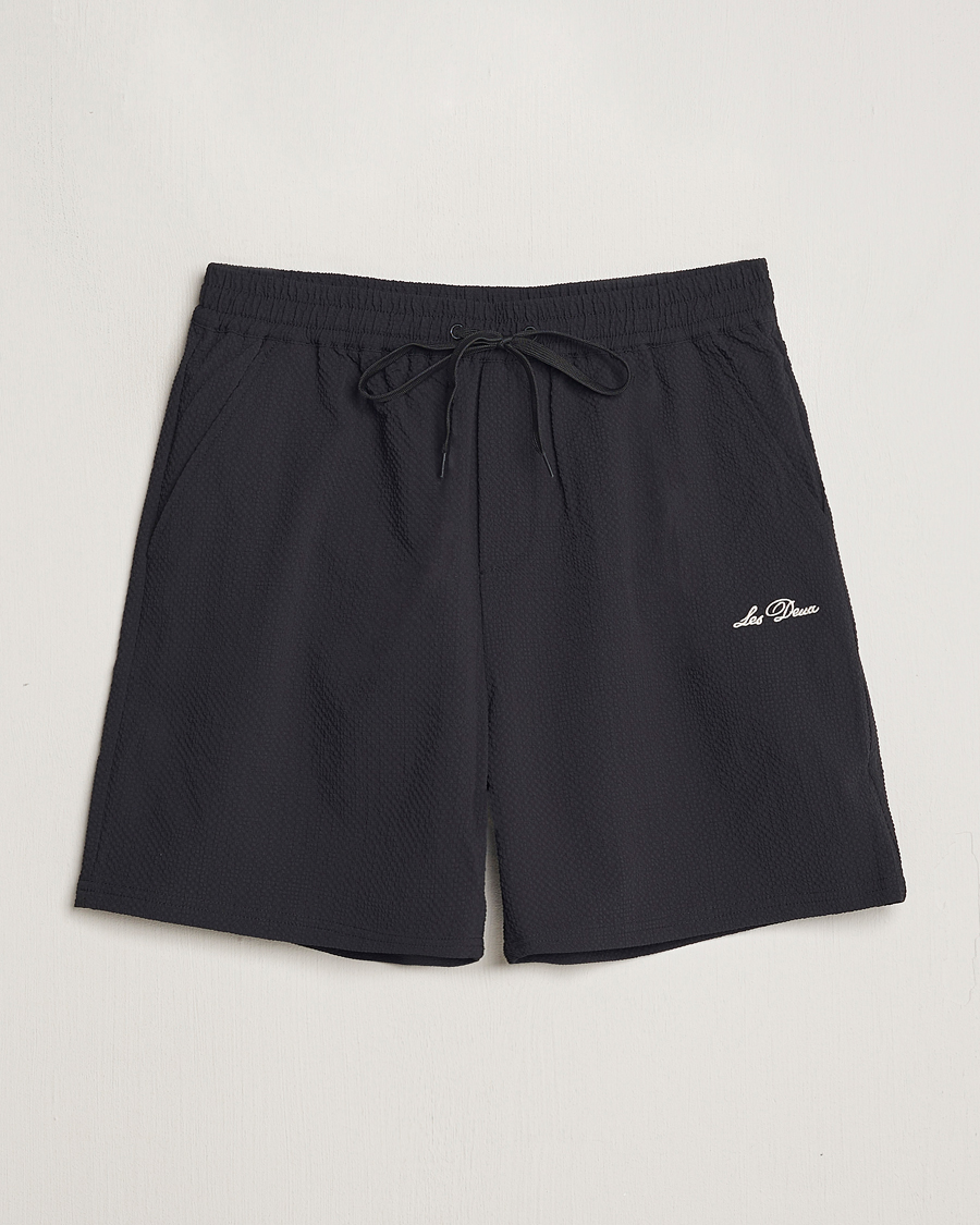 Homme | Maillots De Bain | LES DEUX | Stan Seersucker Swim Shorts Black
