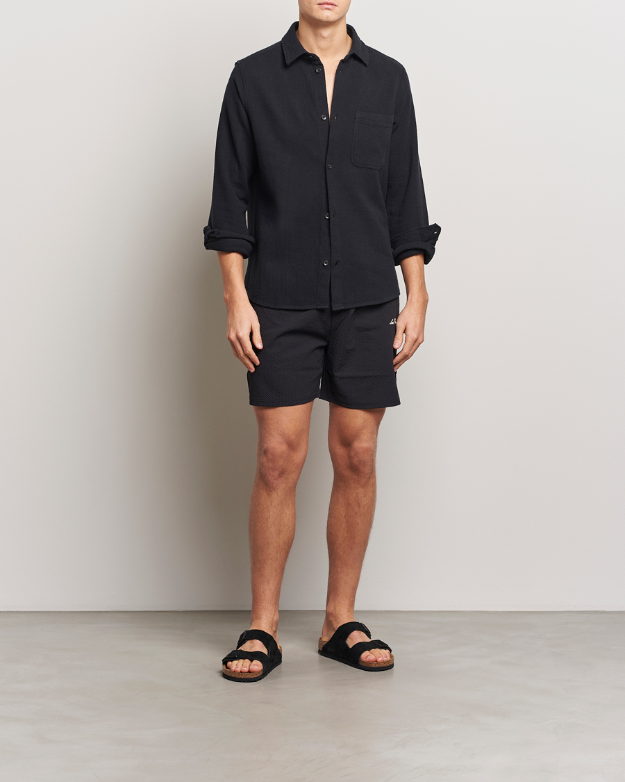 Homme | Maillots De Bain | LES DEUX | Stan Seersucker Swim Shorts Black
