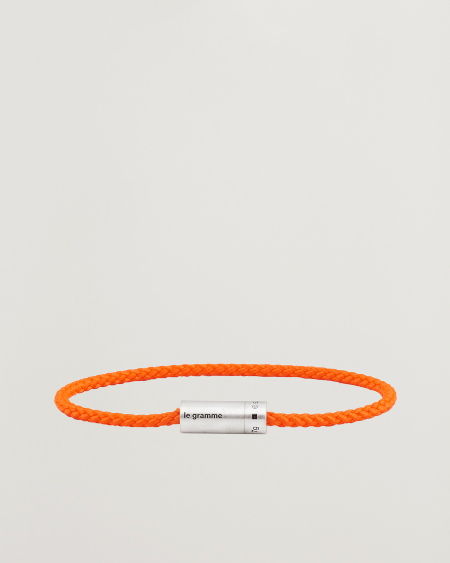 Homme | Bijoux | LE GRAMME | Nato Cable Brushed Bracelet Orange/Sterling Silver 7g