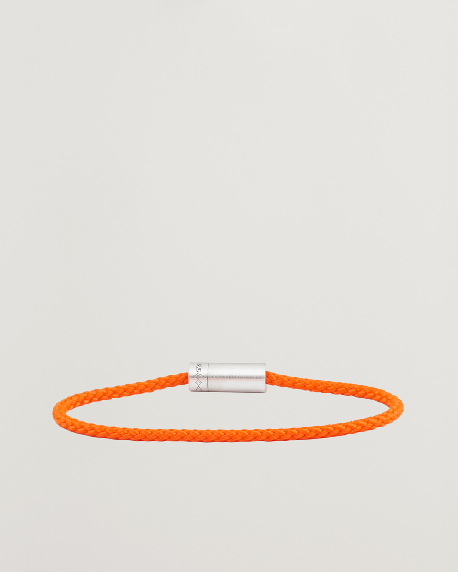 Homme | Bijoux | LE GRAMME | Nato Cable Brushed Bracelet Orange/Sterling Silver 7g