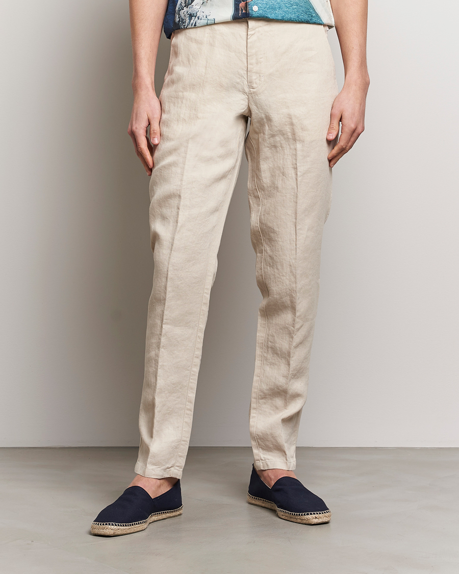 Homme | Pantalons En Lin | Orlebar Brown | Griffon Linen Trousers Chai