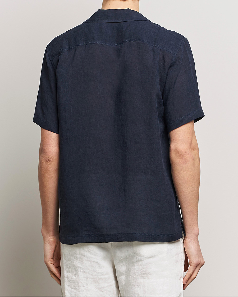 Homme | Chemises | Orlebar Brown | Maitan Short Sleeve Linen Shirt Night Iris