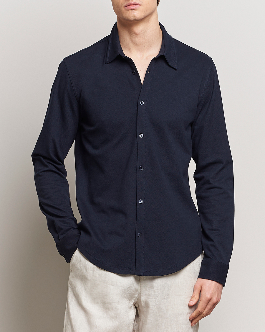 Homme | Chemises | Orlebar Brown | Giles Long Sleeve Pique Polo Night Iris