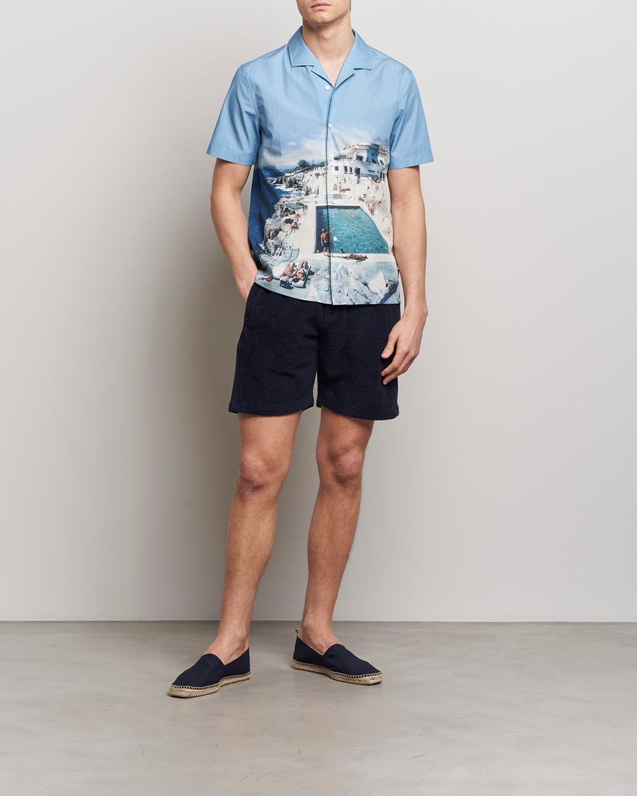 Homme | Shorts | Orlebar Brown | Afador Mix Texture Towelling Shorts Night Iris