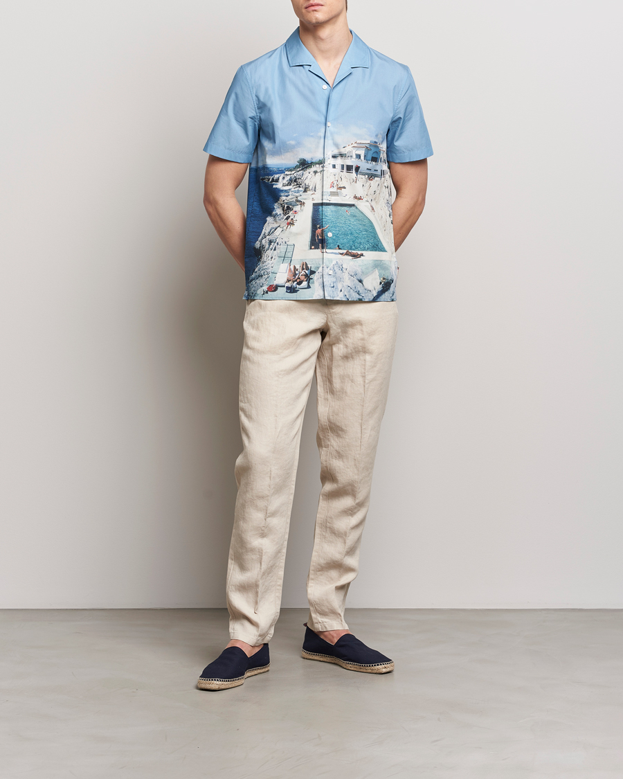 Homme | Chemises | Orlebar Brown | Hibbert Photographic Roc Pool Shirt Blue