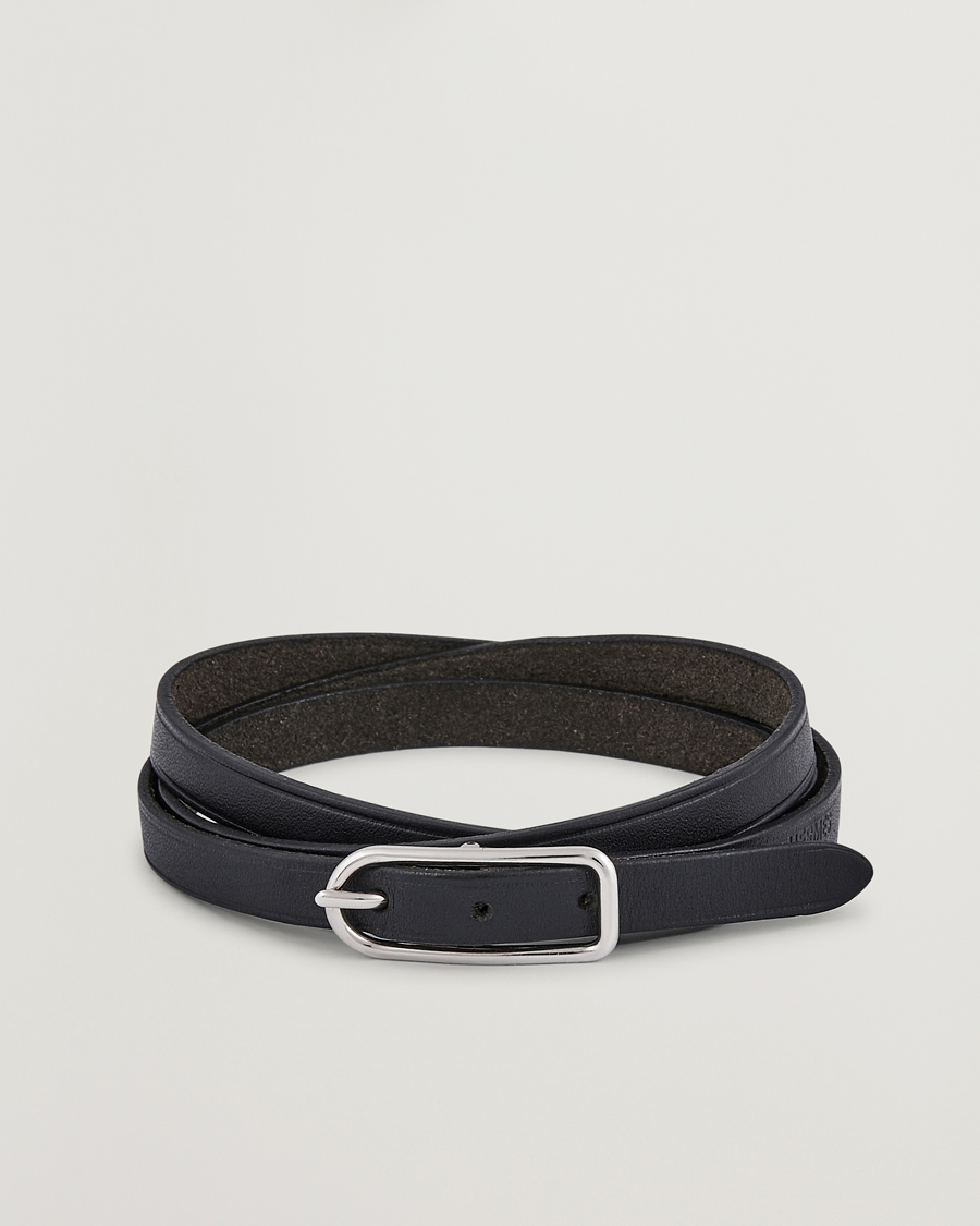 Homme | Hermès Pre-Owned API1 Leather Bracelet Black | Hermès Pre-Owned | API1 Leather Bracelet Black