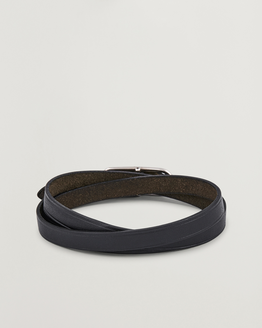 Homme | Hermès Pre-Owned API1 Leather Bracelet Black | Hermès Pre-Owned | API1 Leather Bracelet Black