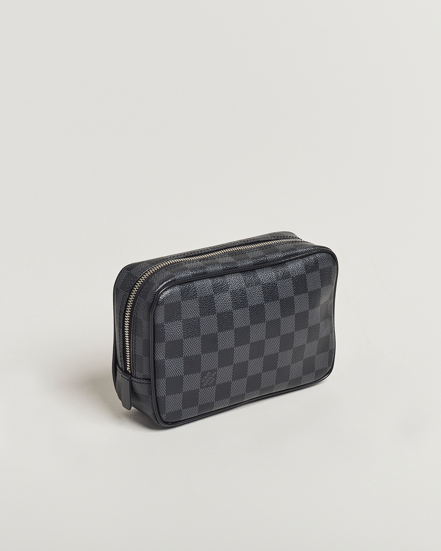 Homme | Louis Vuitton Pre-Owned Toilet Pouch PM Damier Graphite | Louis Vuitton Pre-Owned | Toilet Pouch PM Damier Graphite