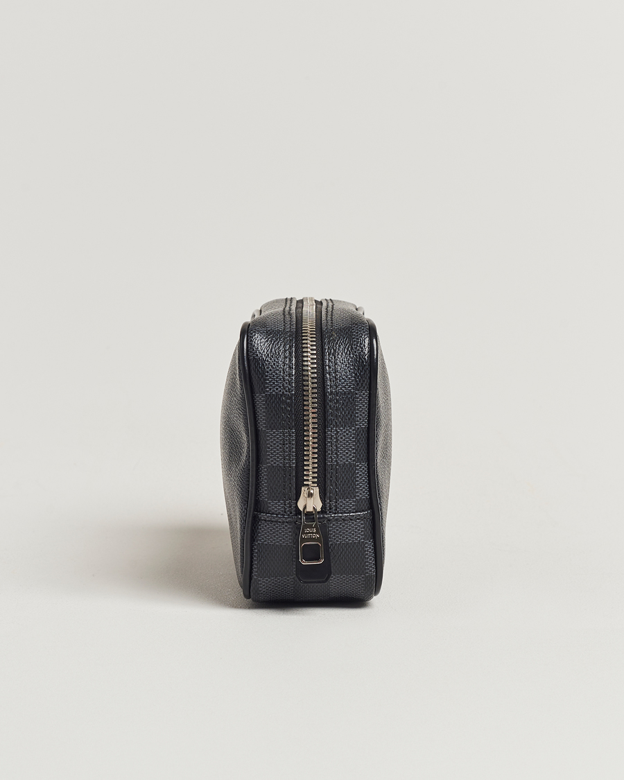 Homme | Louis Vuitton Pre-Owned Toilet Pouch PM Damier Graphite | Louis Vuitton Pre-Owned | Toilet Pouch PM Damier Graphite