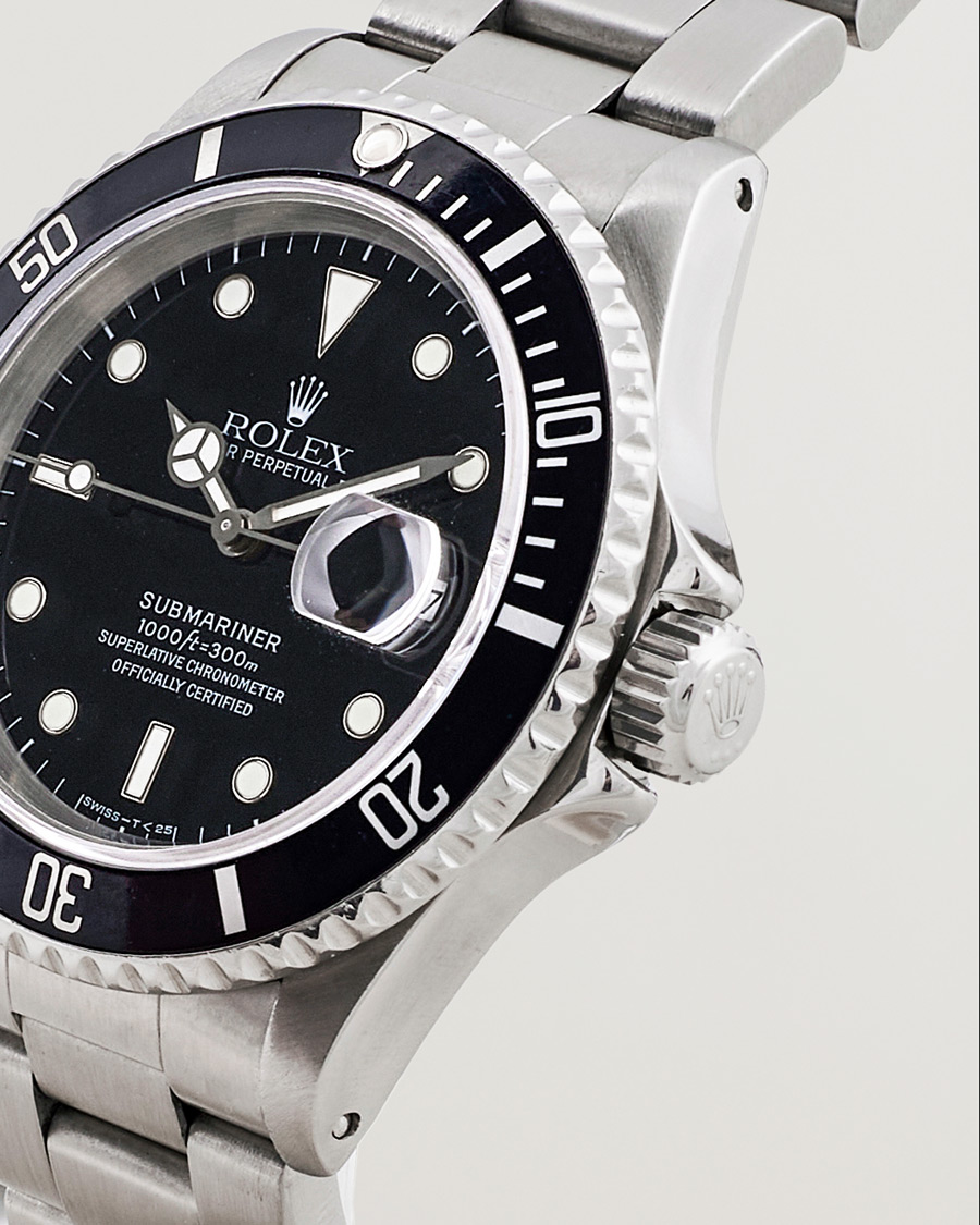 Homme | Rolex Pre-Owned Submariner 16610 Oyster Perpetual Steel Black Silver | Rolex Pre-Owned | Submariner 16610 Oyster Perpetual Steel Black Silver