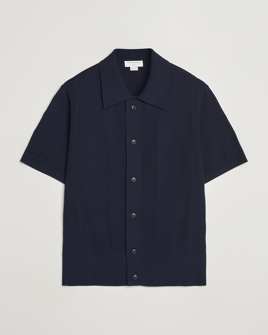 Homme | Polos | Tiger of Sweden | Araawen Short Sleeve Knitted Polo Light Ink