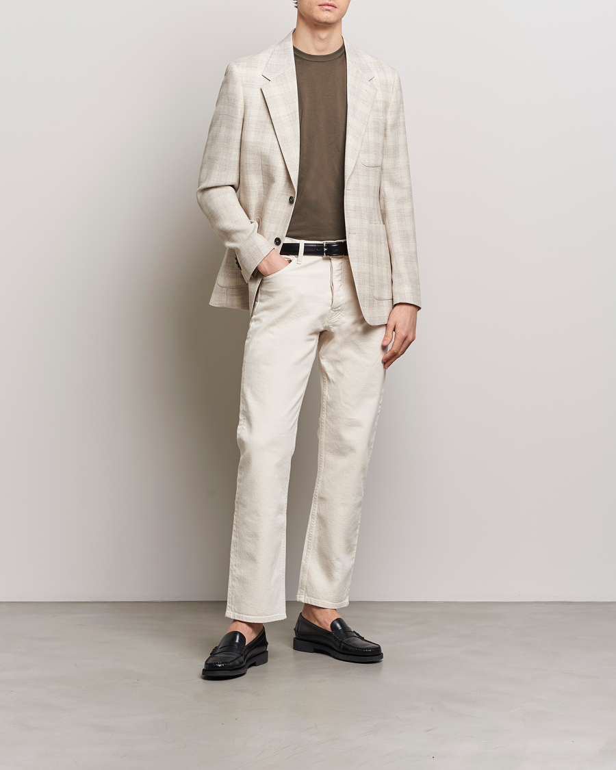 Homme | Blazers | Tiger of Sweden | Julien Half Lined Checked Blazer Natural White