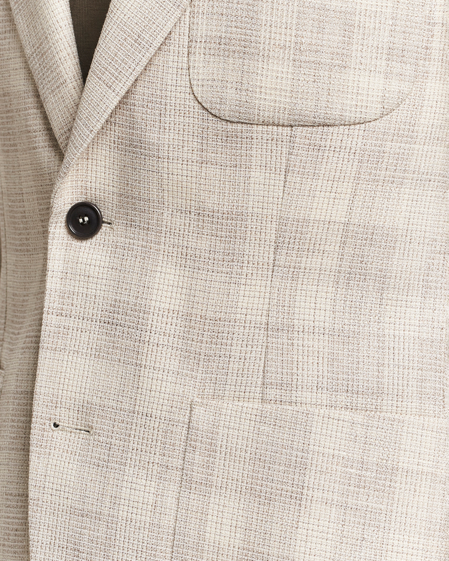 Homme | Blazers | Tiger of Sweden | Julien Half Lined Checked Blazer Natural White