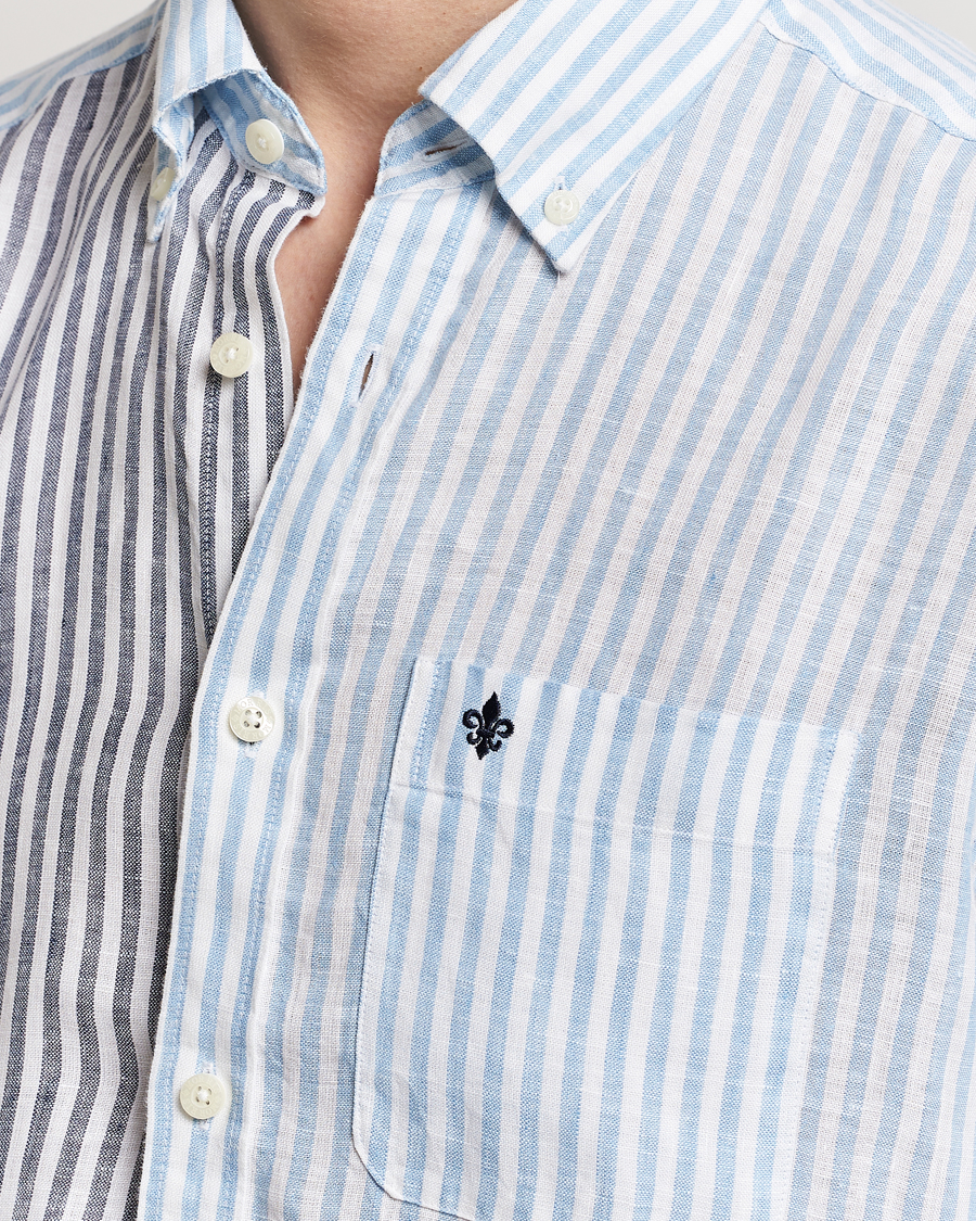 Homme | Chemises | Morris | Douglas Linen Mix Shirt Blue