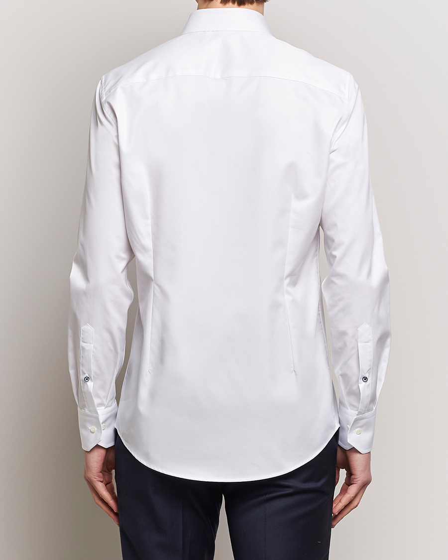 Homme | Chemises | Stenströms | Slimline Cotton Twill Cut Away Shirt White