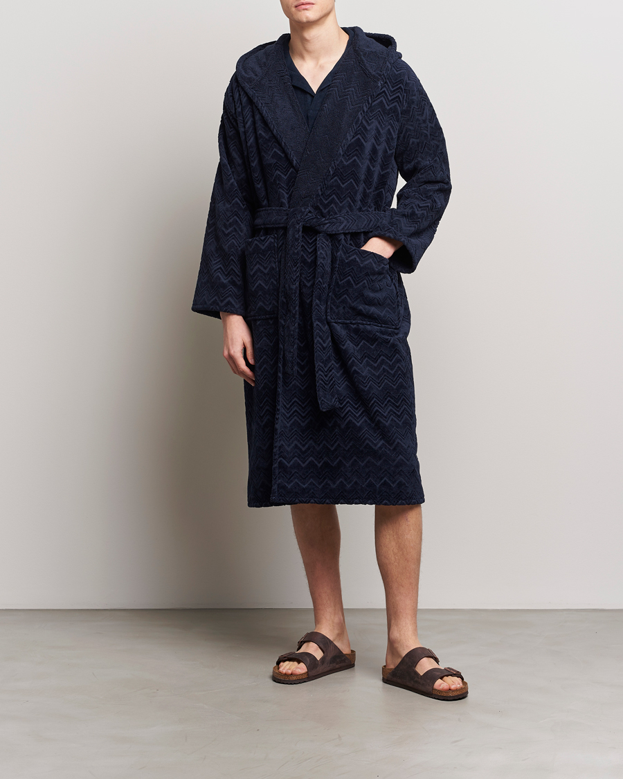 Homme | Peignoirs Et Pyjamas | Missoni Home | Chalk Bath Robe Navy