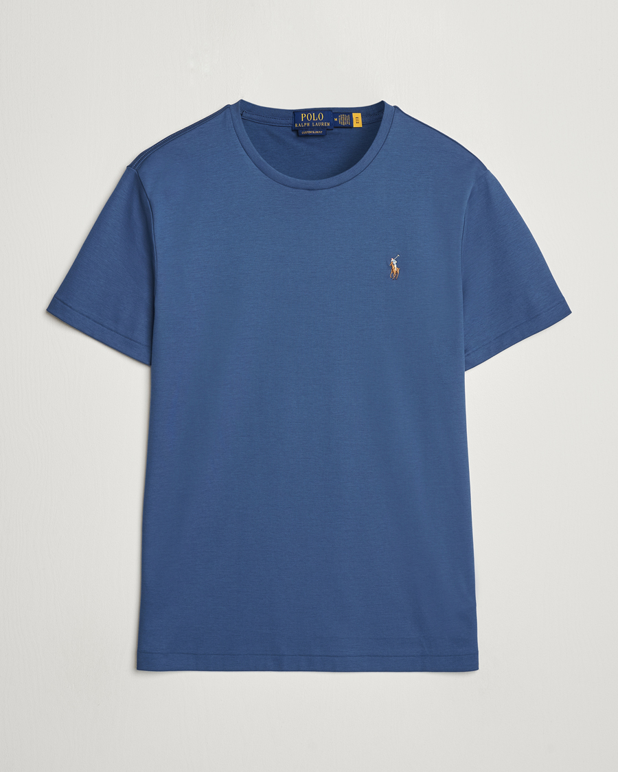 Homme | T-shirts | Polo Ralph Lauren | Luxury Pima Cotton Crew Neck T-Shirt Clancy Blue