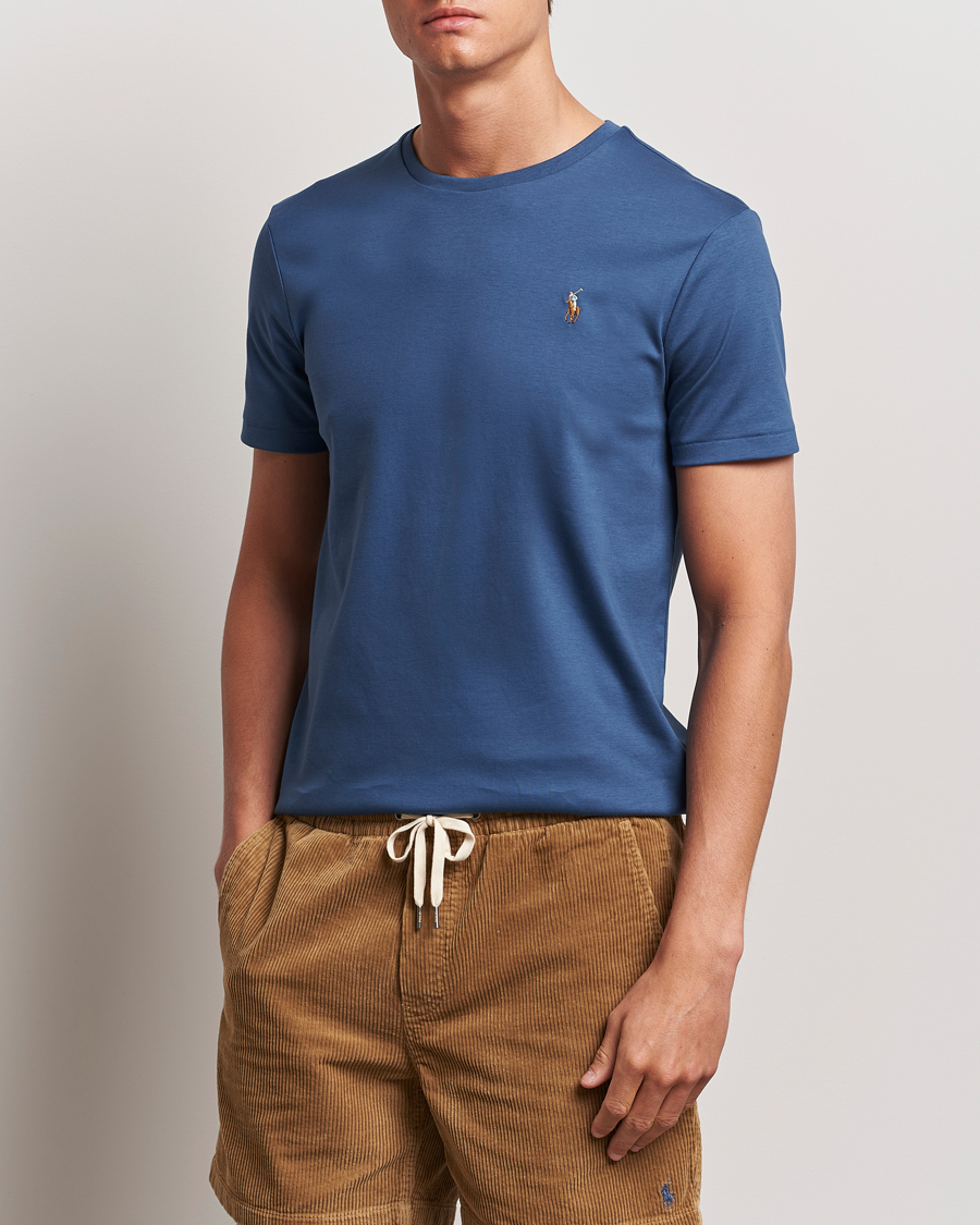 Homme |  | Polo Ralph Lauren | Luxury Pima Cotton Crew Neck T-Shirt Clancy Blue