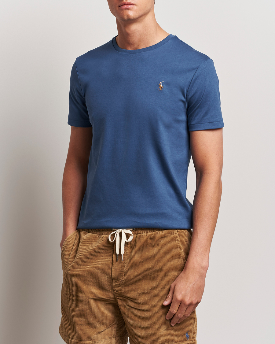 Homme | T-shirts | Polo Ralph Lauren | Luxury Pima Cotton Crew Neck T-Shirt Clancy Blue