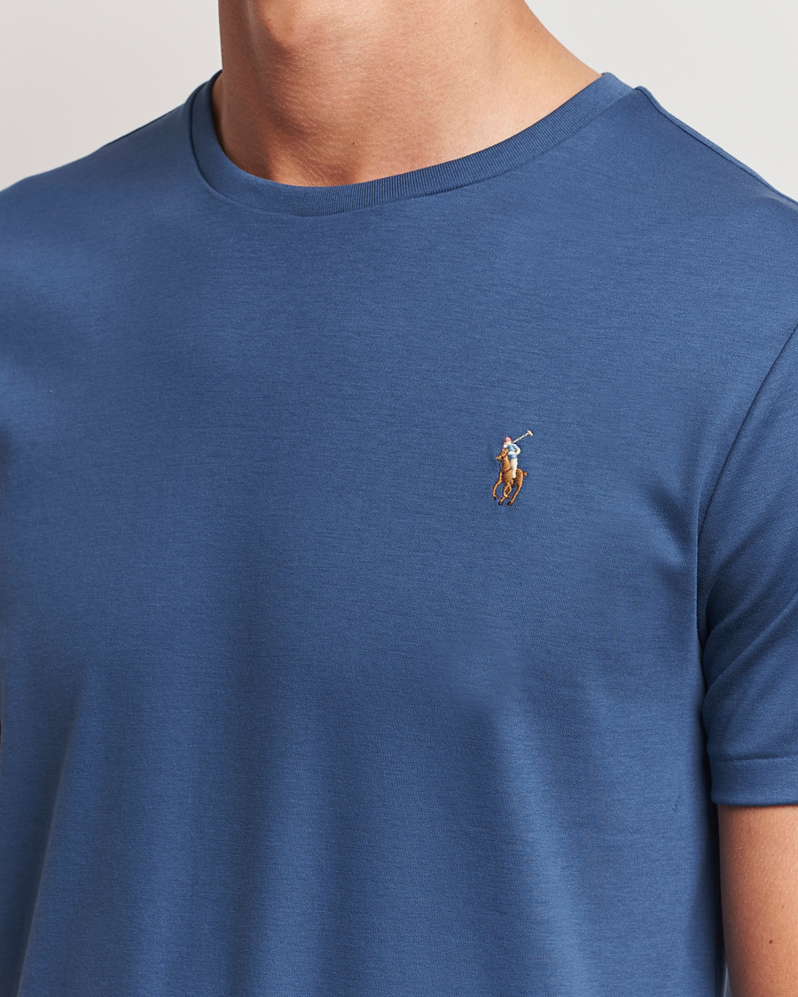 Homme | T-shirts | Polo Ralph Lauren | Luxury Pima Cotton Crew Neck T-Shirt Clancy Blue