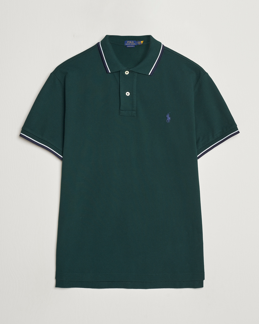 Homme | Polos | Polo Ralph Lauren | Custom Slim Fit Tipped Polo Moss Agate