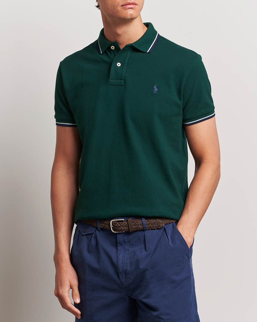Homme |  | Polo Ralph Lauren | Custom Slim Fit Tipped Polo Moss Agate