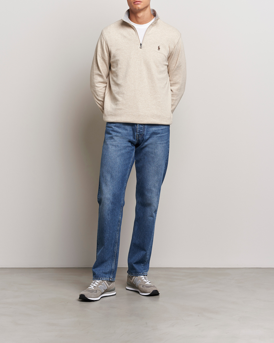 Homme | Pulls Et Tricots | Polo Ralph Lauren | Tech Double Knit Half Zip Expedition Dune Heather